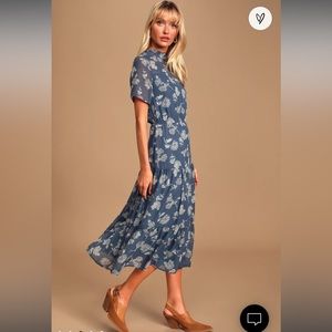 Lulu’s Floral Dressed Up Midi Dress Size XL